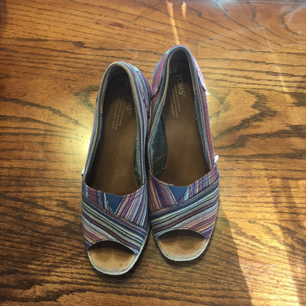 Striped Toms Wedges